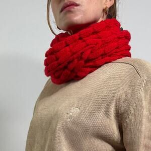 Echo Cherry Red Circle Scarf - Acrylic
